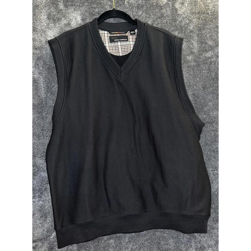 Greg Norman Golf Vest Mens Large Black Sleeveless Pullover‎
